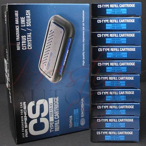 Set of 10 Air Spencer CS-X3 Air Spencer Squash Refill air fresheners for car interior freshness.