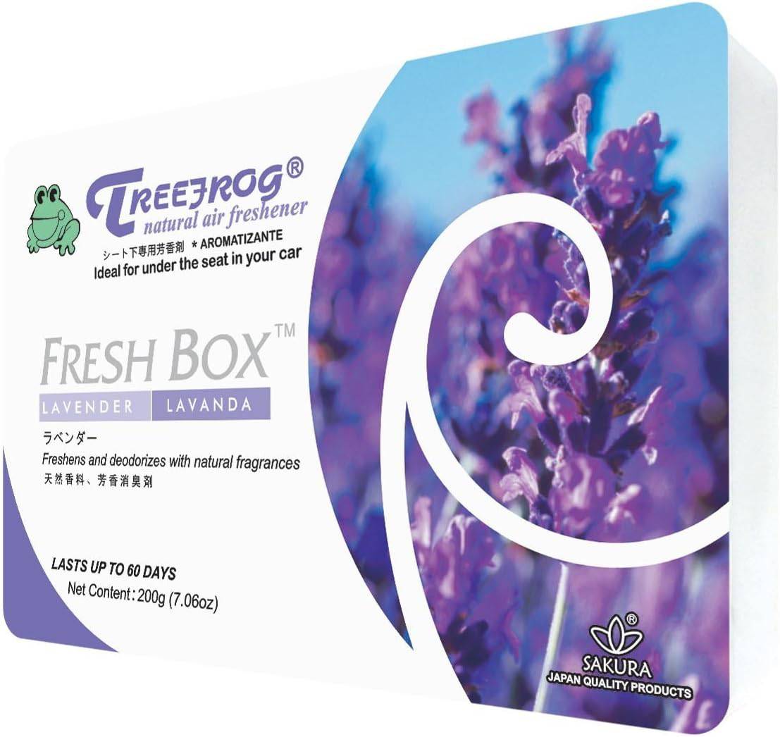 Treefrog Fresh Box air freshener with green and white packaging, designed to provide a fresh and natural scent for indoor spaces.
