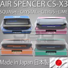 Four Air Spencer CS-X3 air freshener cases in a variety pack, featuring squash scent and sleek black packaging.