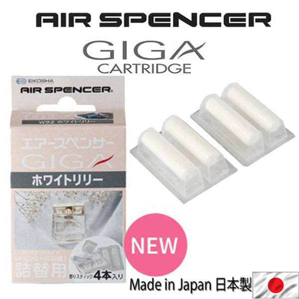 Air Spencer Giga Clip Refill with White Lily scent, fresh car air freshener cartridge, 2-pack.