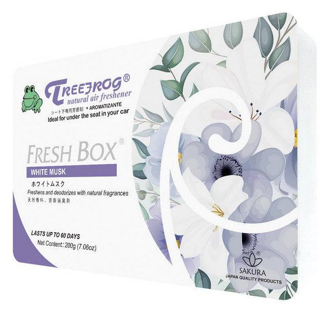 Treefrog Xtreme Fresh Box air freshener with white mushroom design, compact and decorative for freshening indoor spaces.