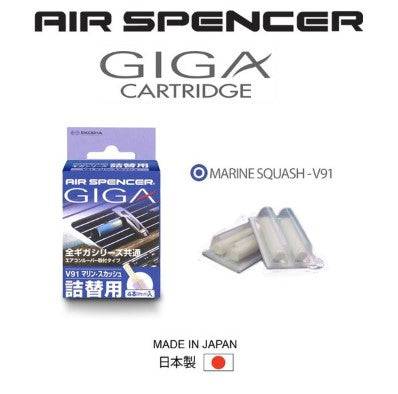 Two Air Spencer Giga Clip refills, compact car air freshener refills with fresh scent, shown in clear packaging.