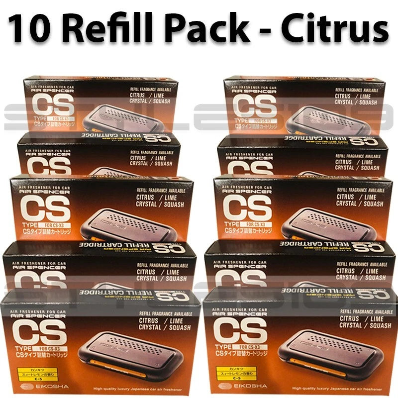 10 Count Eikosha Air Spencer CS-X3 C-5 CSX3 Air Freshener - Citrus Refill