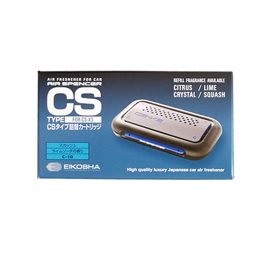 Air Spencer CS-X3 C-10 Squash air freshener refill showing fresh squash scent in a compact, designed refill container.