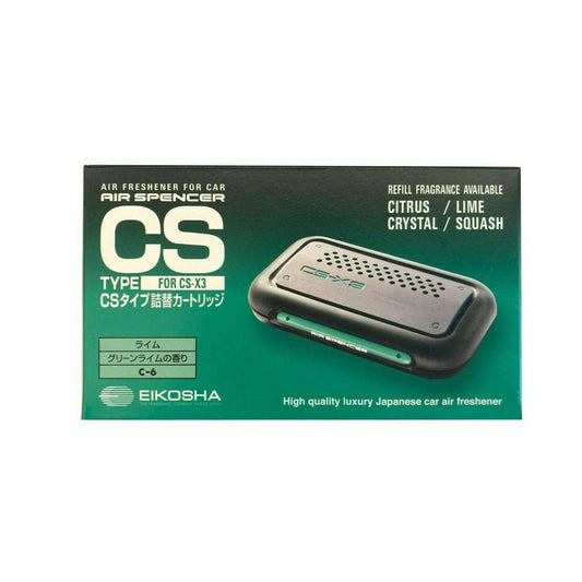 Air Spencer CS-X3 C-6 Lime air freshener refill cartridge for CS-X3 air freshener, with lime scent, shown in the image.