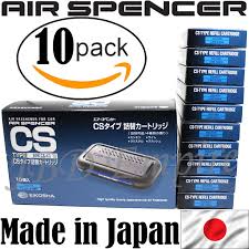 10-pack of Air Spencer CS-X3 Squash air freshener refills, designed for the CS-X3 air freshener system, with squash scent.