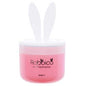 Pink container with white bunny ears lid, Rabbico White air freshener by Diax, round shape, front view