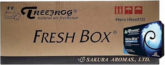 TreeFrog Freshbox Xtreme Fresh Natural Air Freshener, 48-count, with vibrant packaging and fresh scent design.
