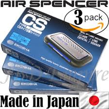 Three Air Spencer CS-X3 Squash air freshener refill cans, compact and cylindrical, with vibrant squash-themed packaging.