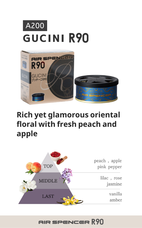 Five Air Spencer R90 Variety cartridges, compatible with Eikosha Air Spencer air fresheners, featuring different scents.