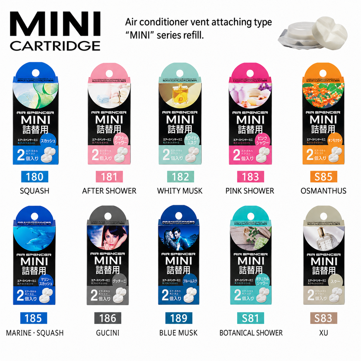 Air Spencer MINI Series vent air freshener refill