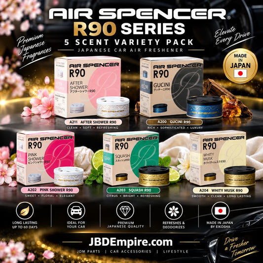 Air Spencer R90 Variety 5-pack car air freshener cartridges, compact and colorful scent cartridges for vehicle freshness