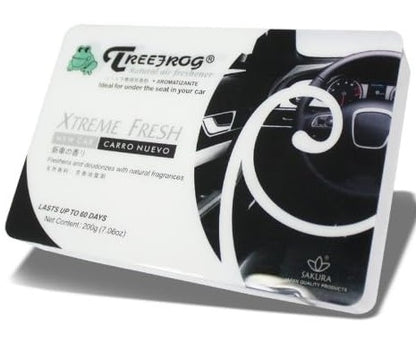 TreeFrog Xtreme Fresh Natural Air Freshener in Freshbox, 48-count, with vibrant packaging and fresh scent design.