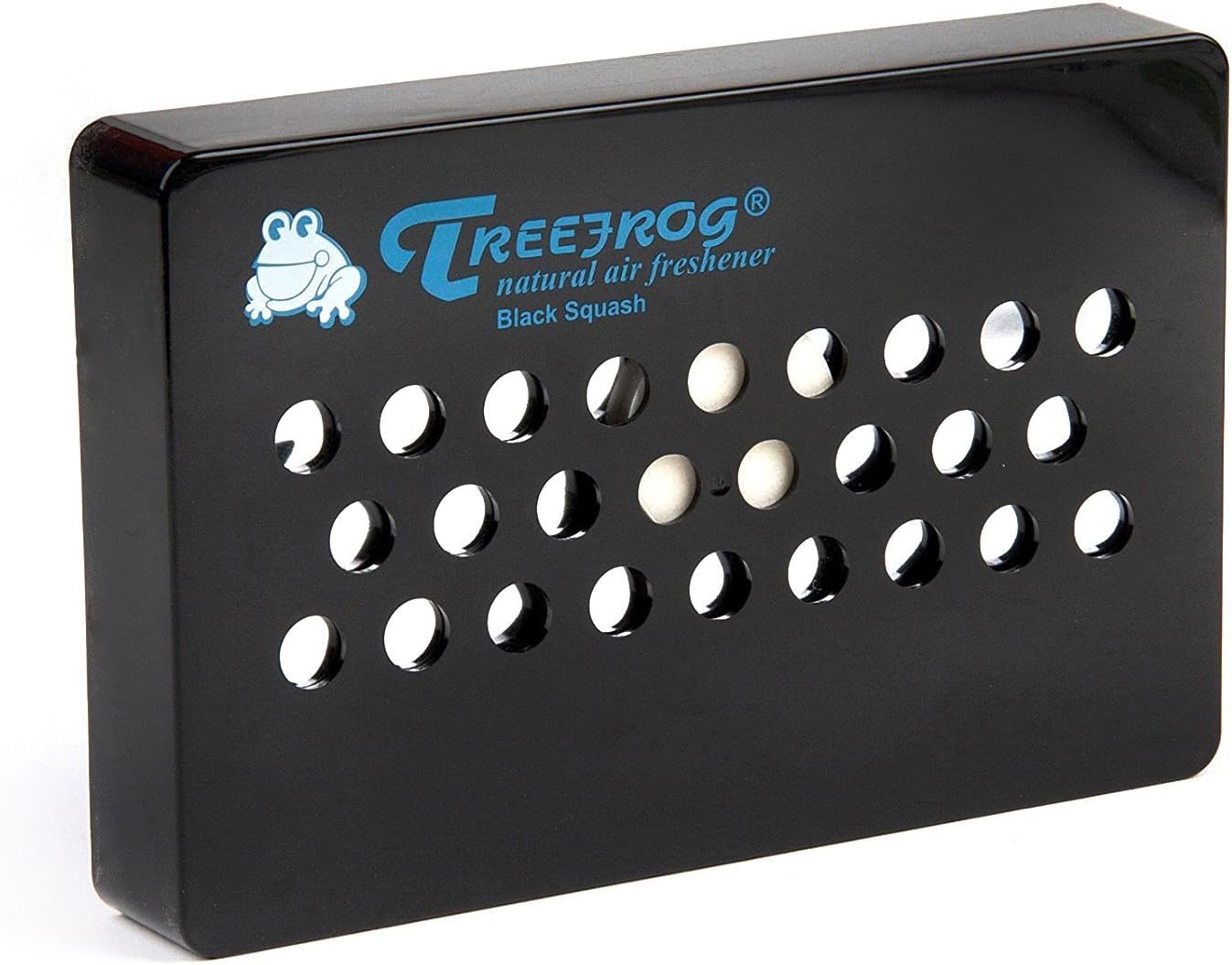 Treefrog Xtreme Freshbox air fresheners in black squash scent, showing two sleek black Freshbox units with squash fragrance design.