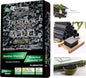 Treefrog Fresh Box Charcoal freshbox with a new car in the background, showcasing the product's packaging and branding.