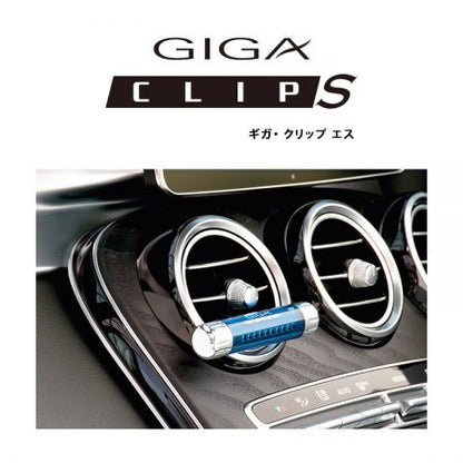 Air Spencer Giga Clip S vent air freshener clip attached to car vent, compact and discreet air freshener from Air Spencer.